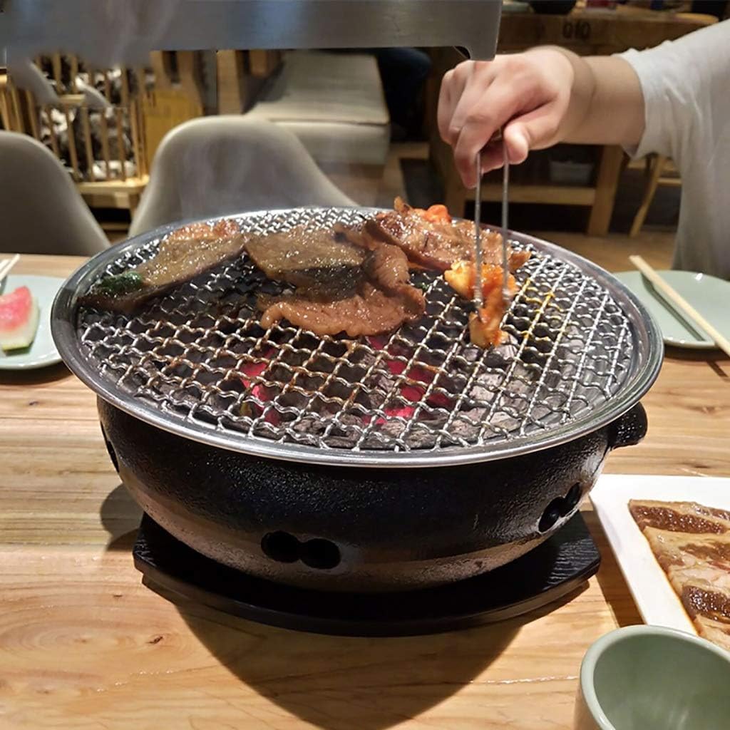 BBQ Barbeque Barbecue Grill,BBQ,Korean Household Smokeless Charcoal Barbecue Grill,Cast Iron Furnace Body,Indoor Outdoor,6 Styles (Color : D)