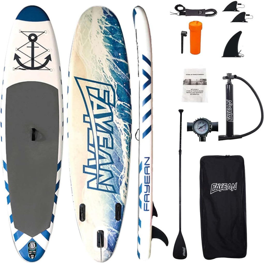 Inflatable Paddle Board,Extra Wide 10.6'/11' Stand Up Paddle Board with Sup Accessories,400lbs Capacity for Family with Safety Leash, All Skill Levels Sup for Yoga,Fishing,Surfing
