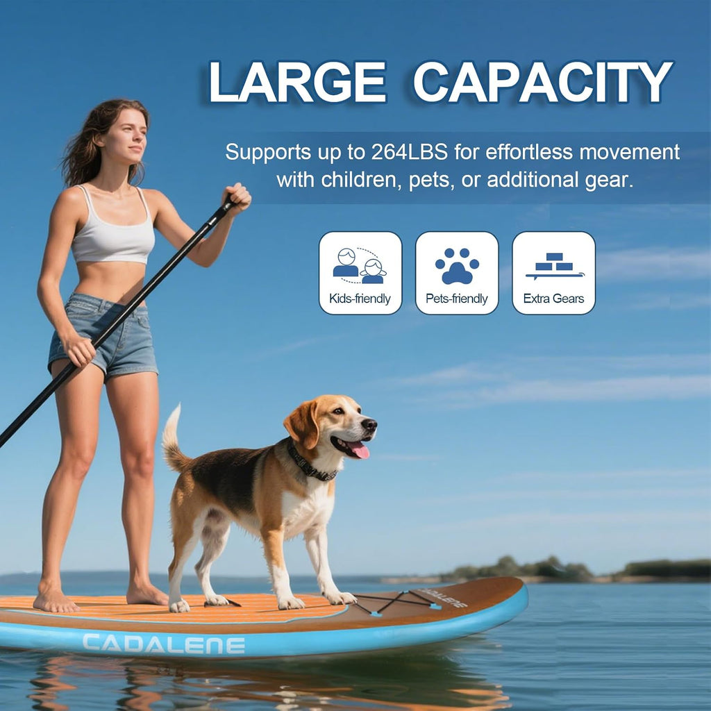 Inflatable Stand Up Paddle Board with SUP Accessories, Anti-Slip EVA Deck, Family-Friendly SUP Boards for Adults & Youth of All Skill Levels, Versatile Yoga Paddle Board