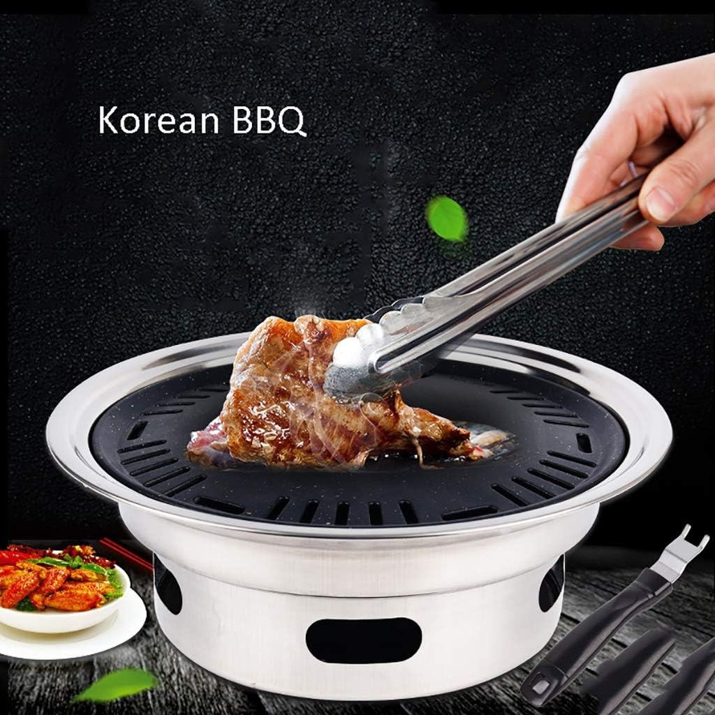 BBQ Barbeque Grills for,Charcoal Grill,BBQ,Indoor and Outdoor Korean Barbecue Grill,Suitable for 5-10 People,34cm (Color : B)