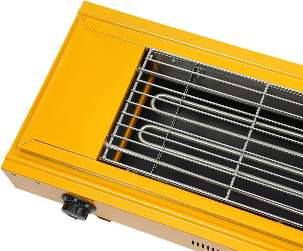 DYRABREST Electric Portable BBQ Grill 3000W Dual-Head Temperature Control Stainless Steel Griller with Large 31.6x20.5 Inch Cooking Surface, 110V Outdoor Grill for Steak, Chicken, Vegetables (Yellow)