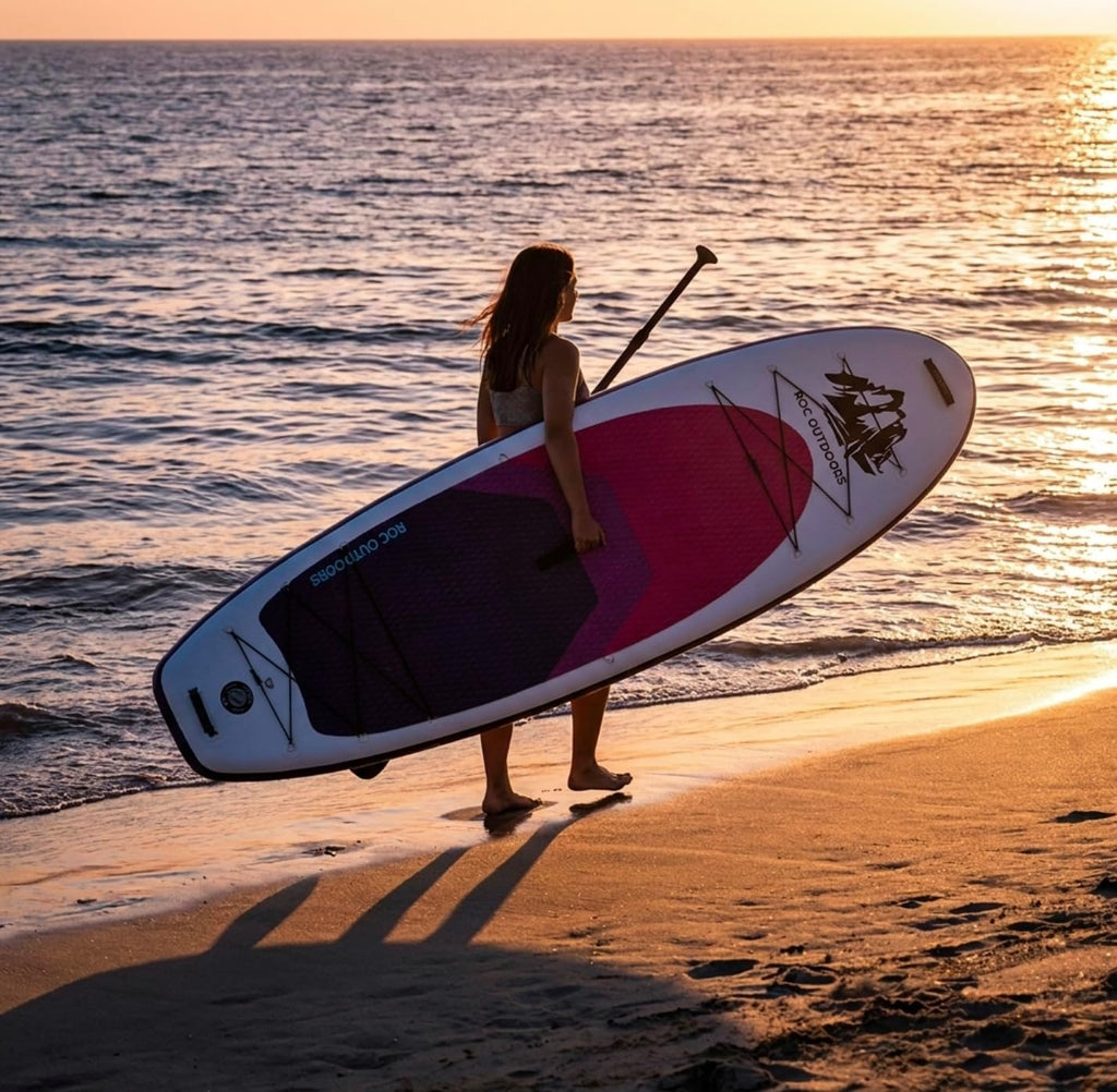 ROC Inflatable Stand Up Paddle Board with Premium SUP Paddle Board Accessories, Wide Stable Design, Non-Slip Comfort Deck for Youth & Adults