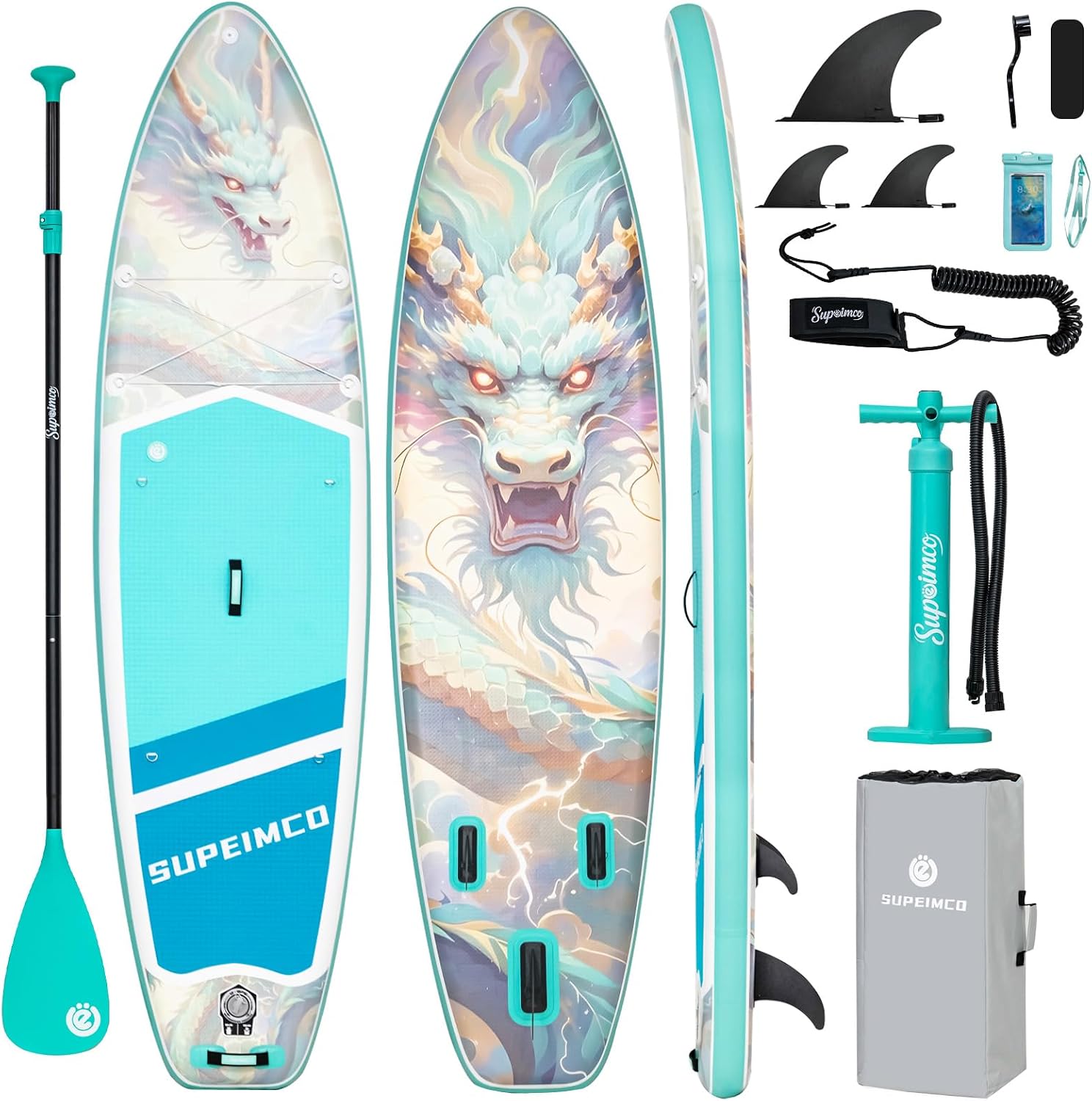 Inflatable Stand Up Paddle Board - Upgraded Glue-Free Hot Melt Technology, Long Service Life, 10'6', Anti-Slip EVA Deck, Full SUP Accessories, Included for Adults Youth All Skill Levels
