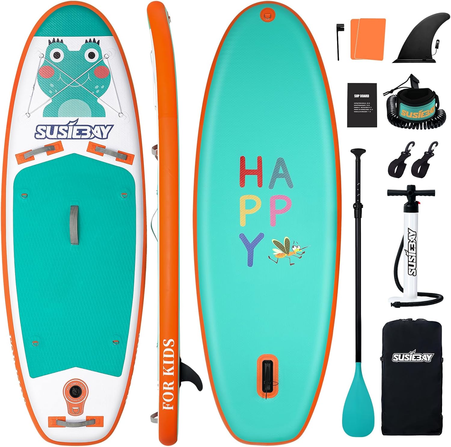 Kids Inflatable Stand Up Paddle Board with SUP Accessories,Wide Stable Design,Non-Slip Comfort Deck, Inflatable Paddle Board for Kids & Children