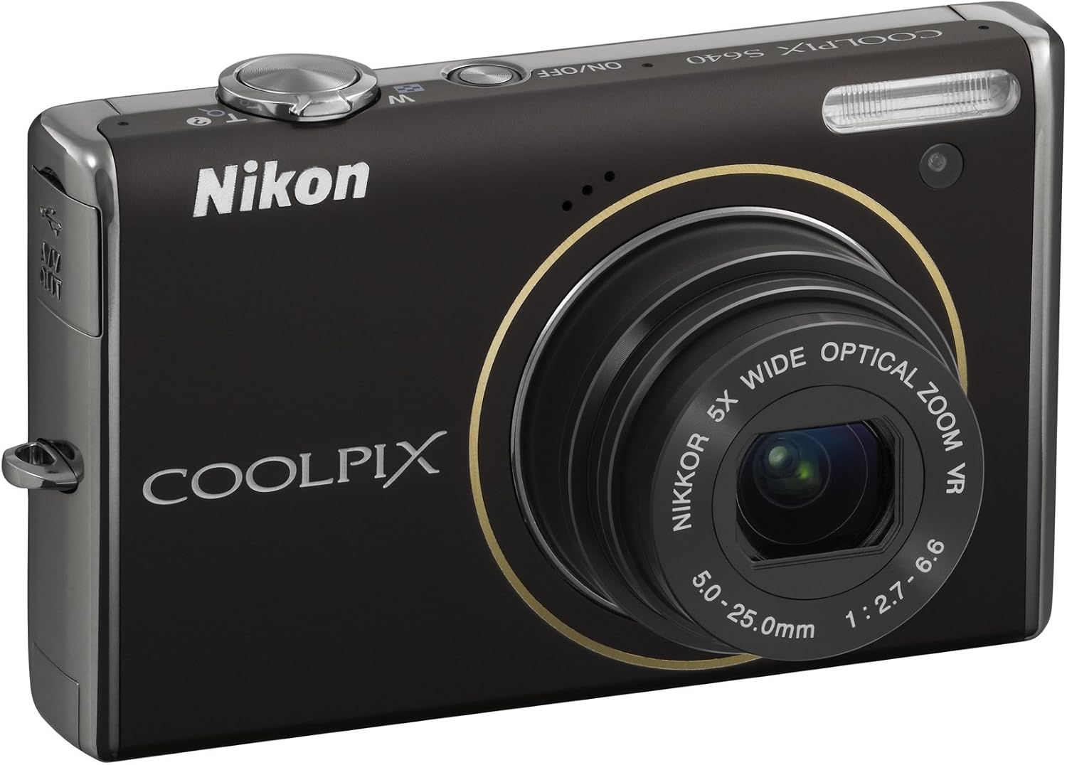 Nikon Coolpix S640 12.2MP Digital Camera with 5x Wide Angle Optical Vibration Reduction (VR) Zoom and 2.7-inch LCD (Calm Black)