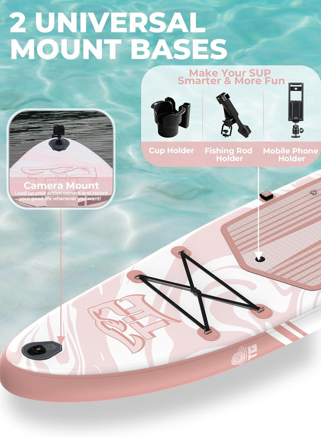 TIGERXBANG 11'6'/11'/10' Inflatable Paddle Board with Complete Accessories, Versatile Premium Paddle Boards for Adults/Youth, Stand Up Paddle Board Polar/Wave/Sunny Wave Collection