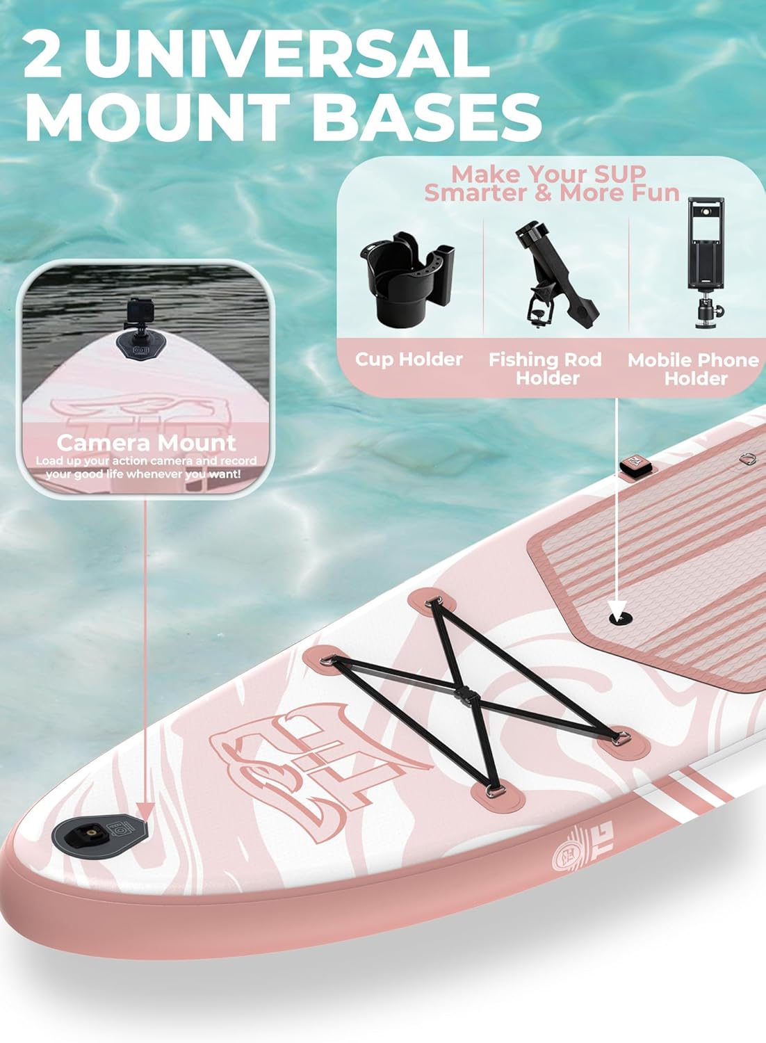 TIGERXBANG 11'6'/11'/10' Inflatable Paddle Board with Complete Accessories, Versatile Premium Paddle Boards for Adults/Youth, Stand Up Paddle Board Polar/Wave/Sunny Wave Collection