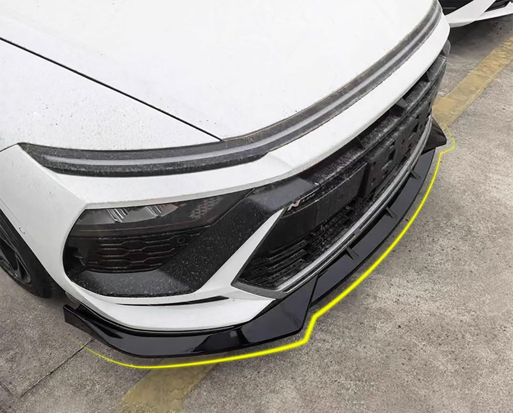 Car Accessories Compatible with Hyundai Sonata 1.5T SE，SEL，SEL Convenience/Hybrid Limited 2024 2025 Front Lip Spoiler Body Kit Spoiler Splitter Molding Cover Trim ABS 3PCS(Black)