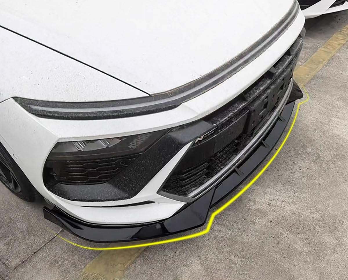 Car Accessories Compatible with Hyundai Sonata 1.5T SE，SEL，SEL Convenience/Hybrid Limited 2024 2025 Front Lip Spoiler Body Kit Spoiler Splitter Molding Cover Trim ABS 3PCS(Black)