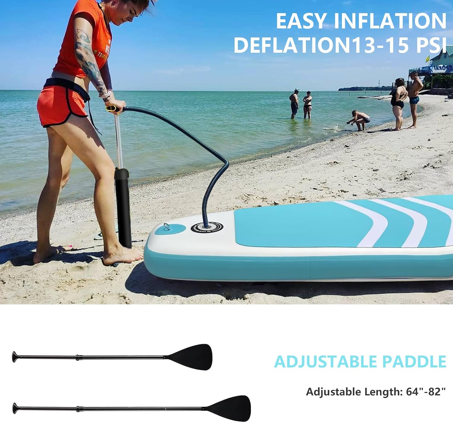 Inflatable Stand Up Paddle Board, 10' SUP with Premium Accessories, Yoga Board for Youth & Adult