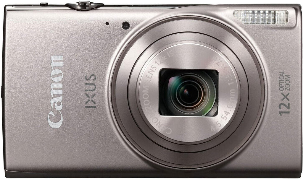 Canon PowerShot IXUS 285 HS A Digital Camera (Silver) 12x Optical Zoom Wi-Fi Enabled Point & Shoot with 64GB Card, Case, Flex Tripod, Cleaning Kit + More