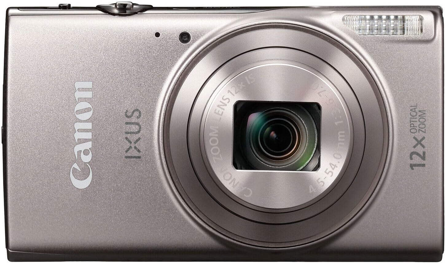 Canon PowerShot IXUS 285 HS A Digital Camera (Silver) 12x Optical Zoom Wi-Fi Enabled Point & Shoot with 64GB Card, Case, Flex Tripod, Cleaning Kit + More