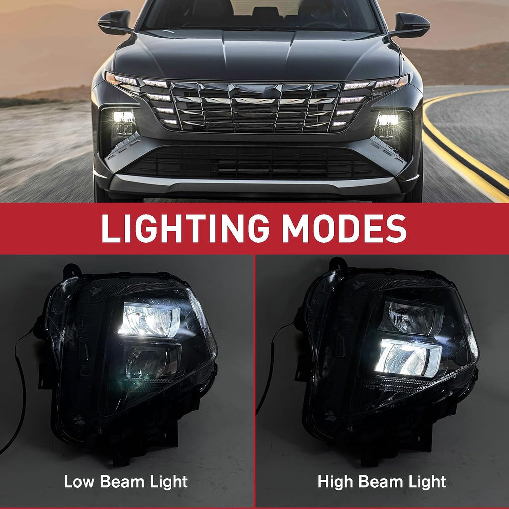 LED Headlight Assembly Compatible with 2022-2026 Hyundai Tucson SE/SEL Models Right Passenger Side 92102-CW150 92102-CW650 HY2503250
