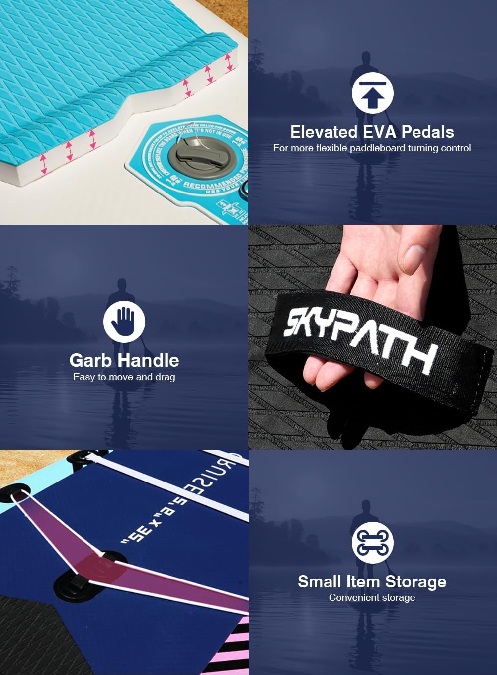 Inflatable Stand Up Paddle Board,10'6''*32''/11'*34'' Ultra-Light SUP Board,Blow Up Paddle Board, Wide Stable Family Board for Youth & Adults of All Skill Levels with Full Set of SUP Board Accessories