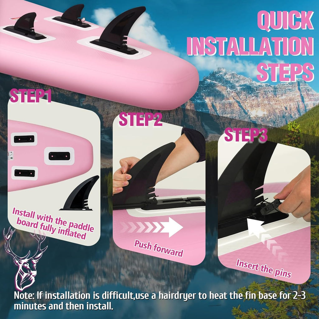 FEATH-R-LITE Inflatable Paddle Board Stand Up Paddleboards for Adults SUP with Premium Accessories Pump, Adjustable Paddle, Leash, Three Fins, Backpack