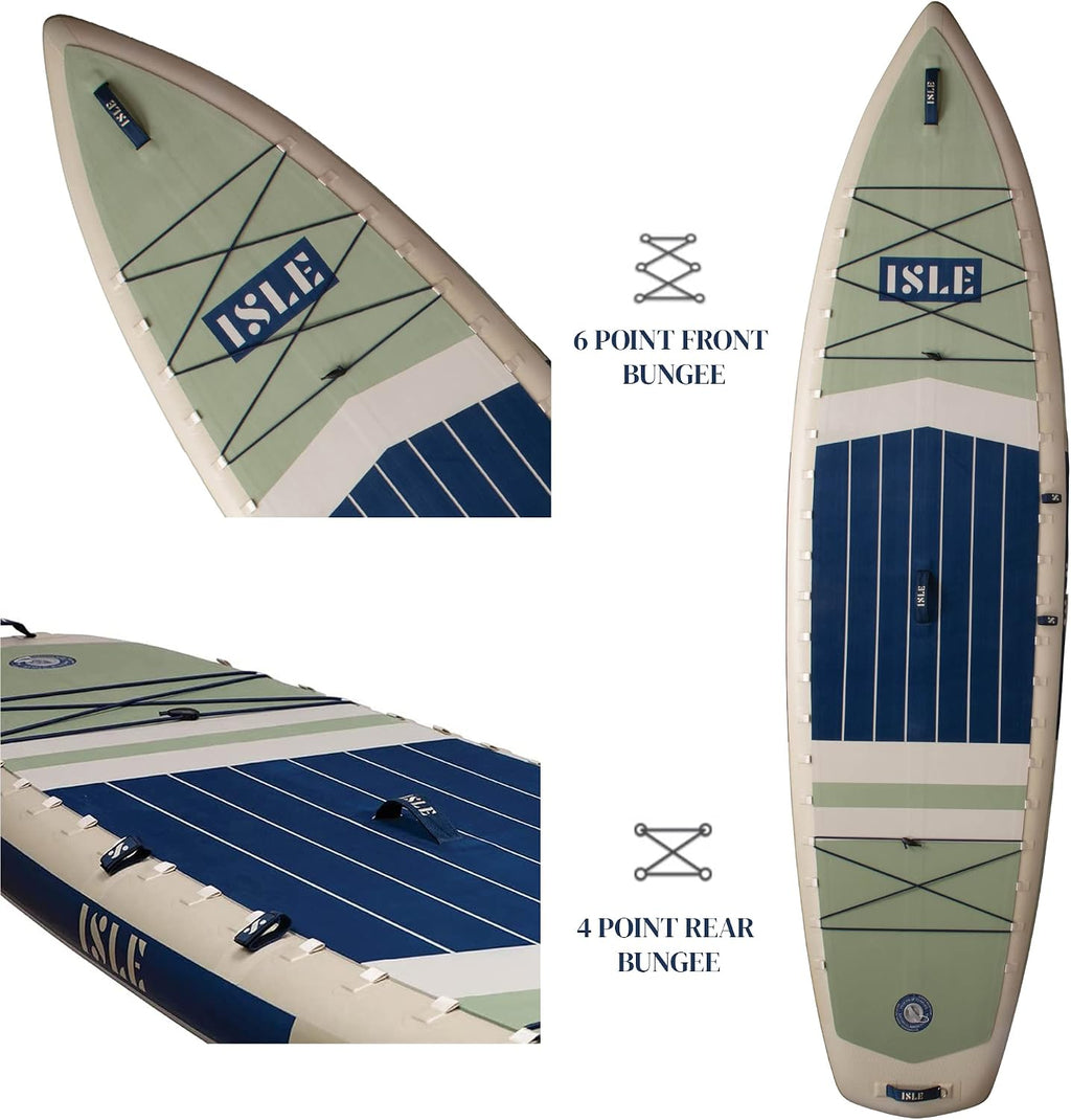 ISLE 2in1 Kayak & Paddle Board Bundle - Stand Up Paddle Board & Kayak, Incl. Seat, Paddle, Pump, Bag, 11.6 x 35.5 x 6 in - max. 425 lbs