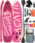 NACATIN 12'/366cm Extra Large Inflatable Stand Up Paddle Board with Seat, Wide 36'/91cm SUP Board for Adults & Family, with Single/Double Paddle, Kayak Seat, Pump, Stable Wide Deck for Beginners