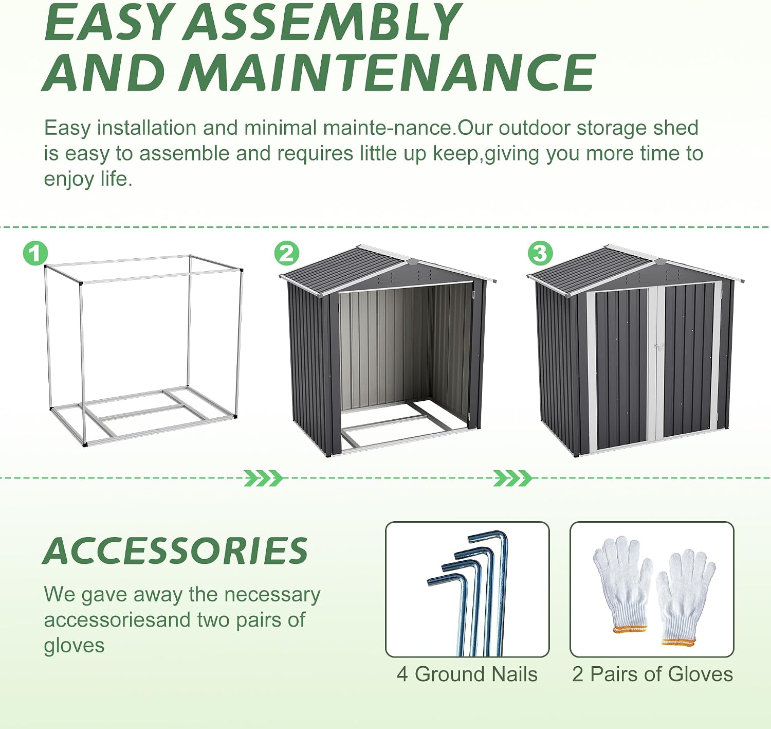 4×6 Ft Metal Outdoor Storage Shed with Floor Base, 0.25mm Galvanized Steel Metal Garden Shed Waterproof with Lockable Door for Backyard, Patio, Garden, Dark Grey