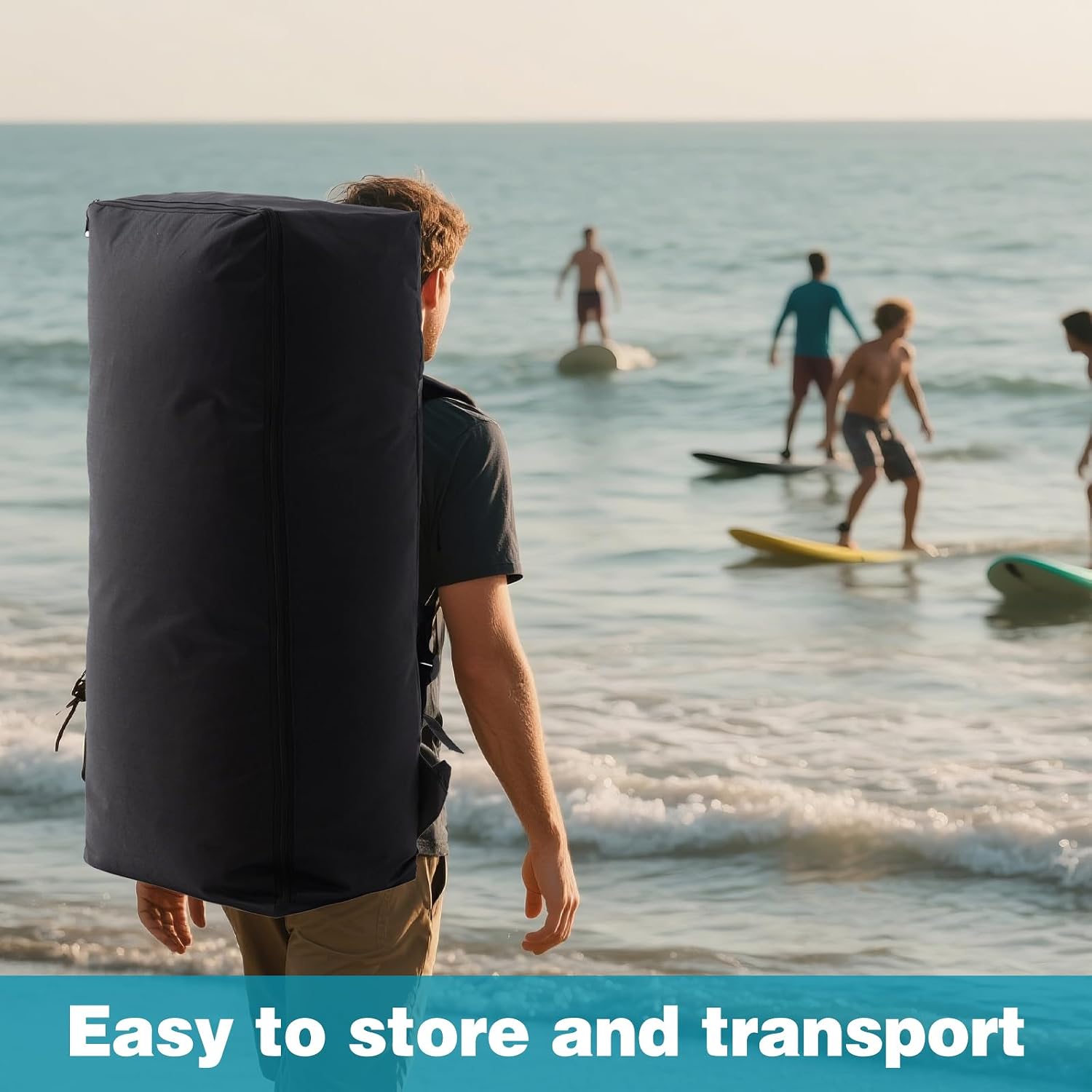 Inflatable Stand Up Paddle Board with Premium SUP Accessories - Backpack, Adjustable Paddle, Non-Slip Deck, Hand Pump, Leash, Fins, Waterproof Bag