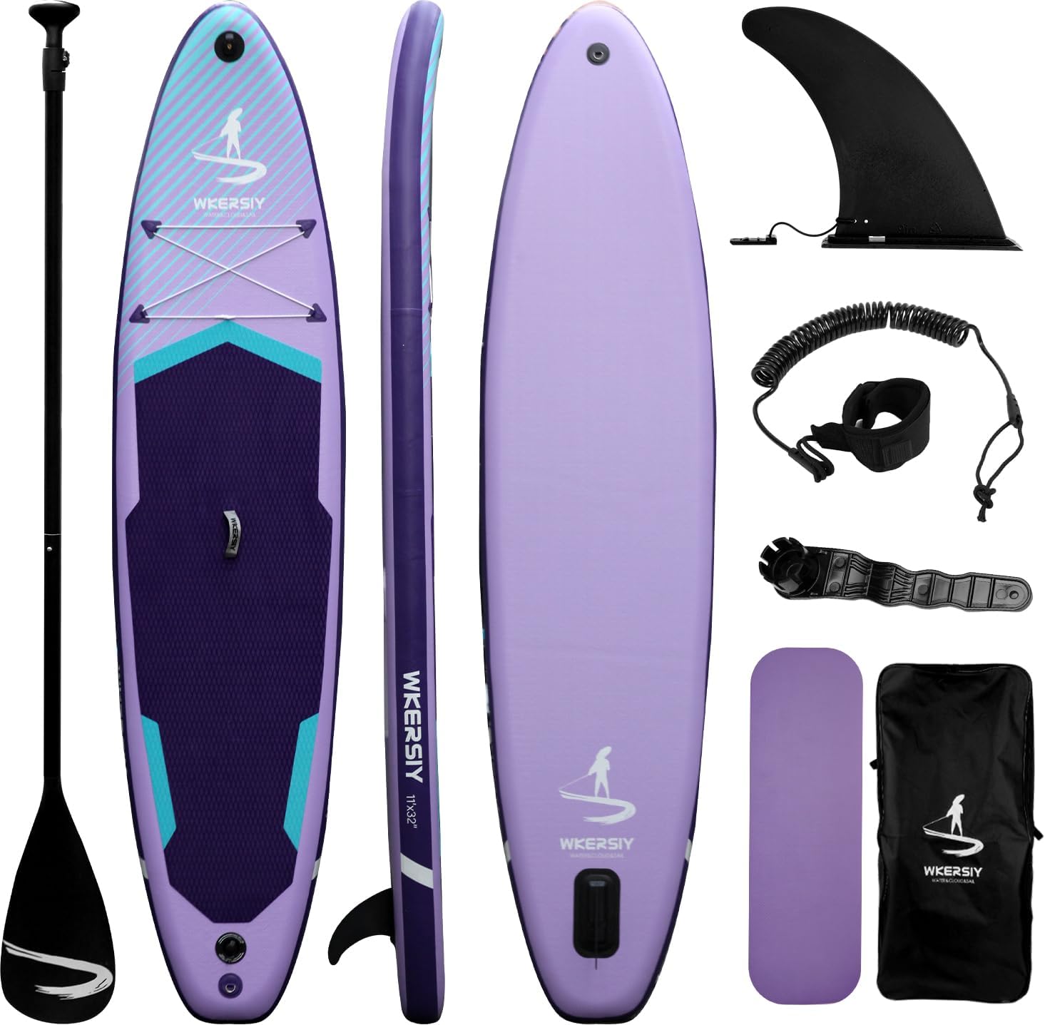 11'32'6 Premium Inflatable Stand Up Paddle Boards with Durable SUP Paddle Board Accessories Wide Stable Design Includes Backpack Required Parts Non-Slip Comfort Deck for Youth & Adults
