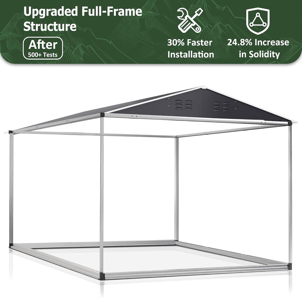AirWire 6x8 FT Outdoor Storage Shed, Garden Shed with Updated Frame Structure and Lockable Doors, Metal Tool Sheds for Backyard Garden Patio Lawn, White