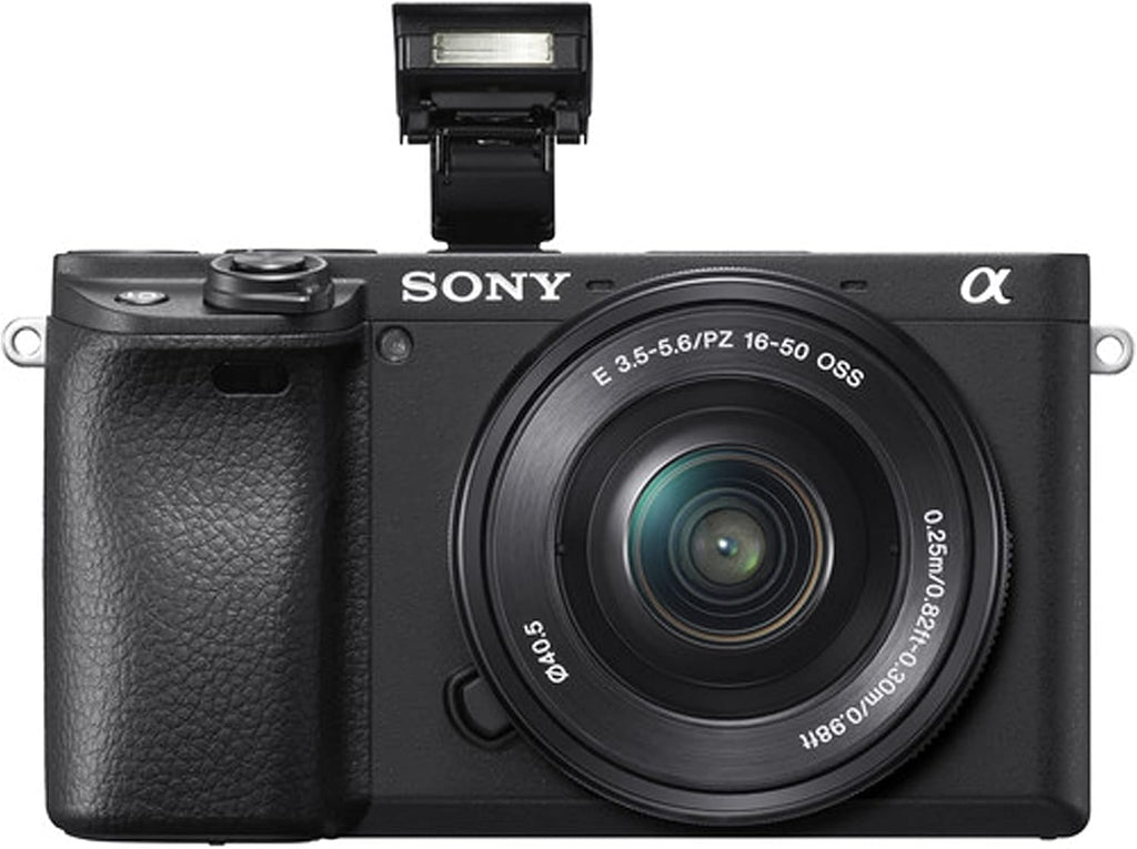 Sony Alpha a6400 Mirrorless Digital Camera with 16-50mm Lens + 32GB Card, Tripod, Case, and More (18pc Bundle)