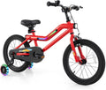 BABY JOY Lighted Kids Bike, 16 18 Inch Children Bicycle with 7-Mode LED Lighted Frame, Headlight, Flash Training Wheels, Dual-Brake, 95% Pre-Assembled, Girls Boys Bike for 4-8 Years
