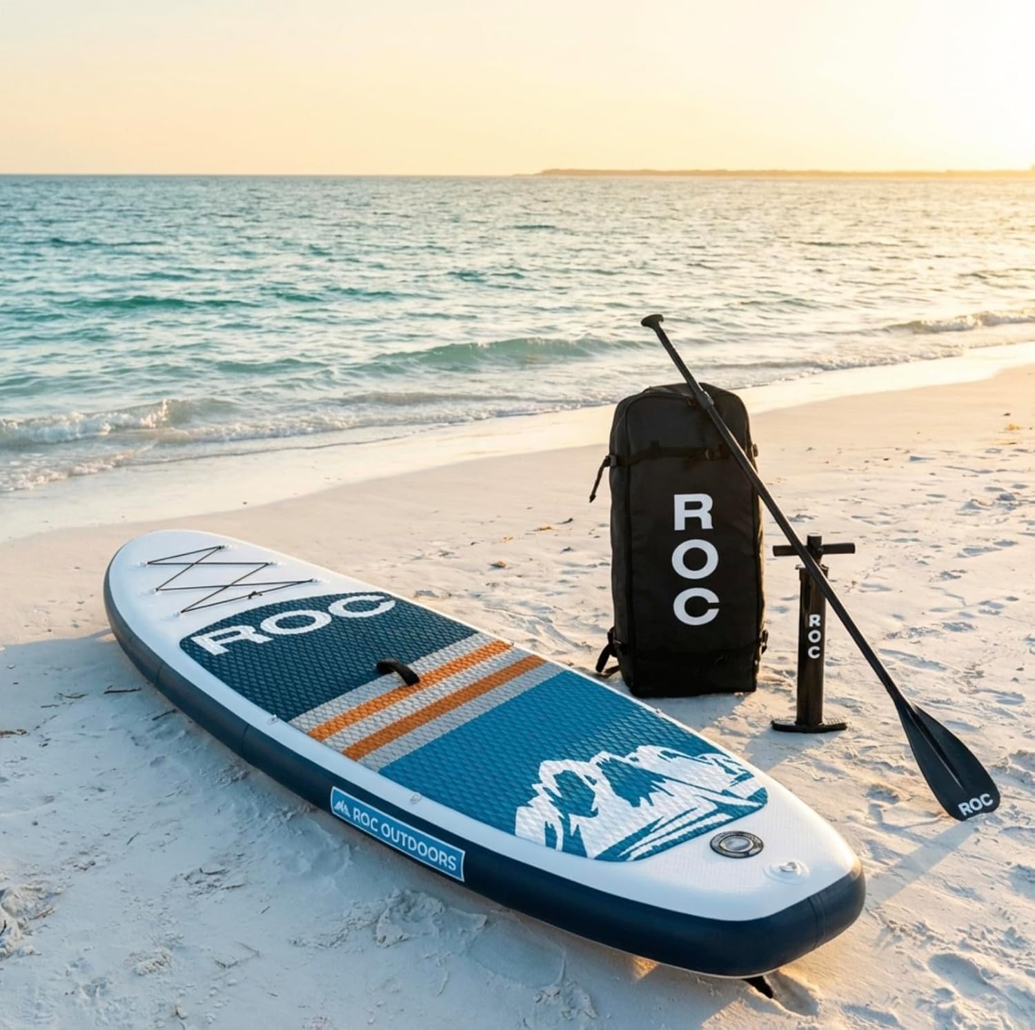 Roc Inflatable Stand Up Paddle Board with Premium SUP Paddle Board Accessories, Wide Stable Design, Non-Slip Comfort Deck for Youth & Adults