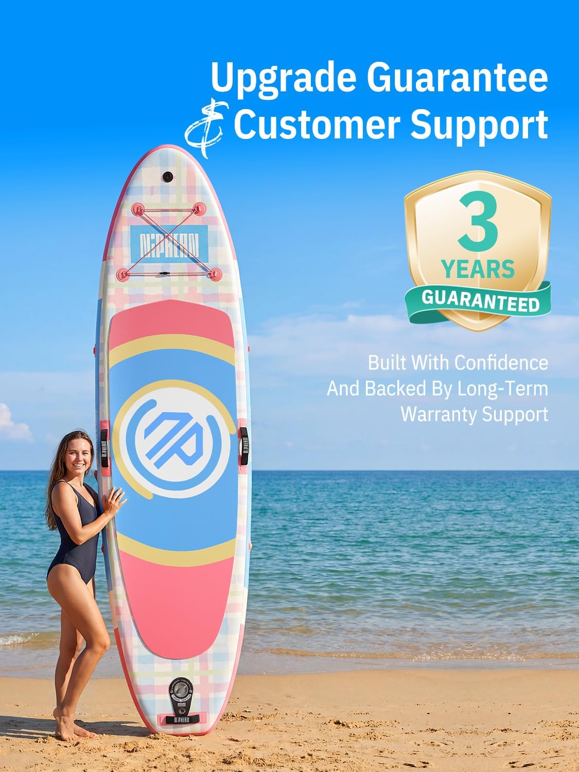 Niphean（Ultra-Light） Inflatable Paddle Board with StabilTrac Fin and Durable SUP Accessories, 10' Stand Up Paddle Boards for Adults & Youth, Versatile Yoga Paddle Board, Gift Ideas