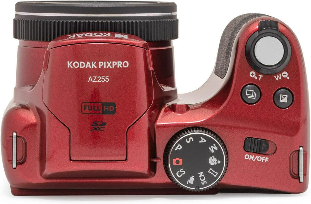 Kodak PIXPRO AZ255 Astro Zoom 16MP Digital Camera (Red) Bundle with 32GB SDHC UHS-I Memory Card, and Camera Case and Accessory for DSLR, Mirrorless, and Camcorders (3 Items)