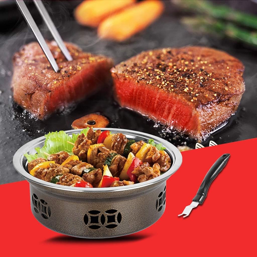 BBQ Barbeque Barbecue Grill,Korean Charcoal Smoke-Free Barbecue Grill,Uniform Heating,Outdoor Portable Barbecue Grill,3 Styles (Color : C)