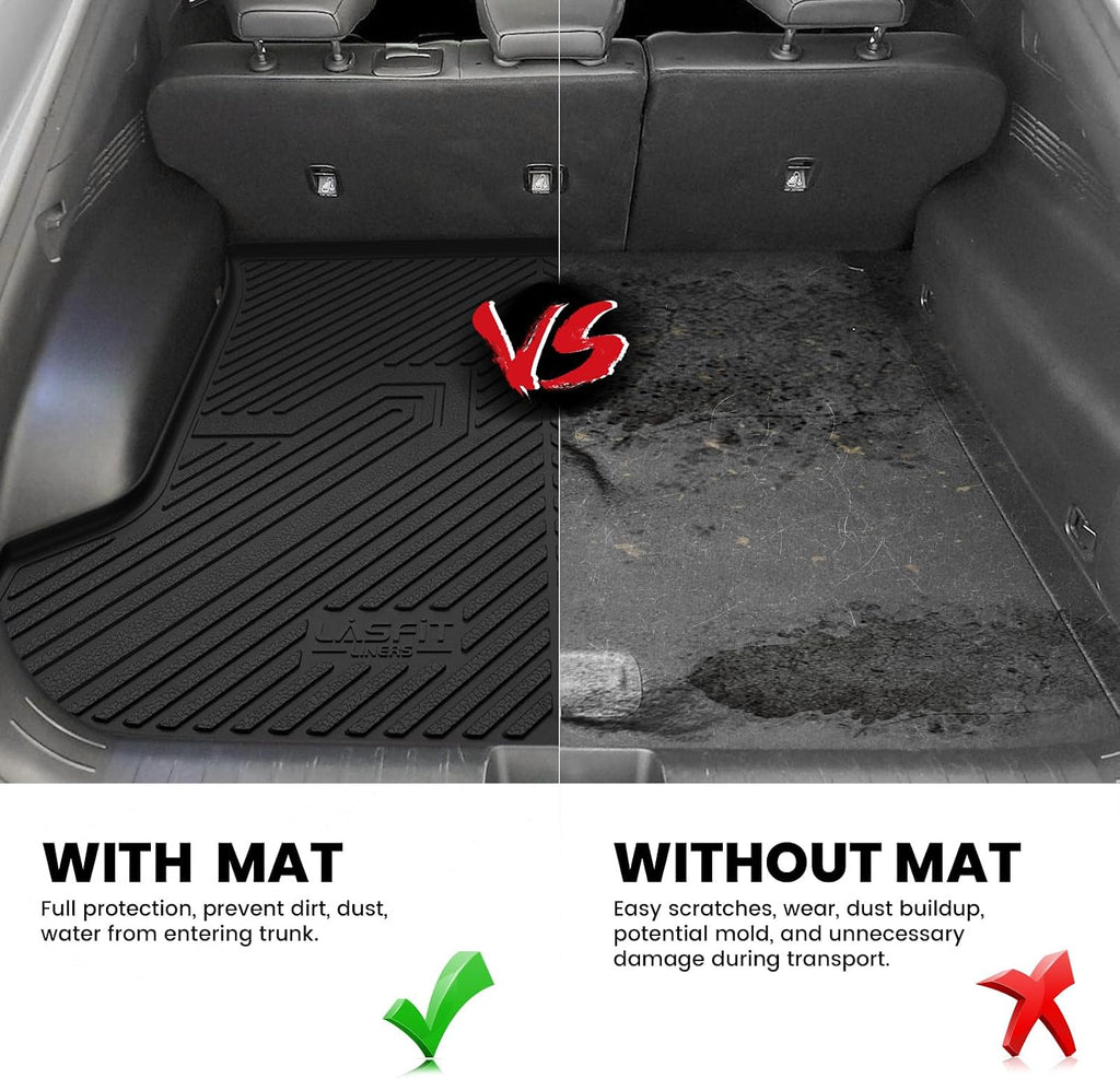 LASFIT Cargo Mat for Kia EV6 2024 2023 2022, All Weather TPE Custom Fit Easy Clean Car Trunk Mat for Kia EV6 2022-2024 Cargo Liner, Black