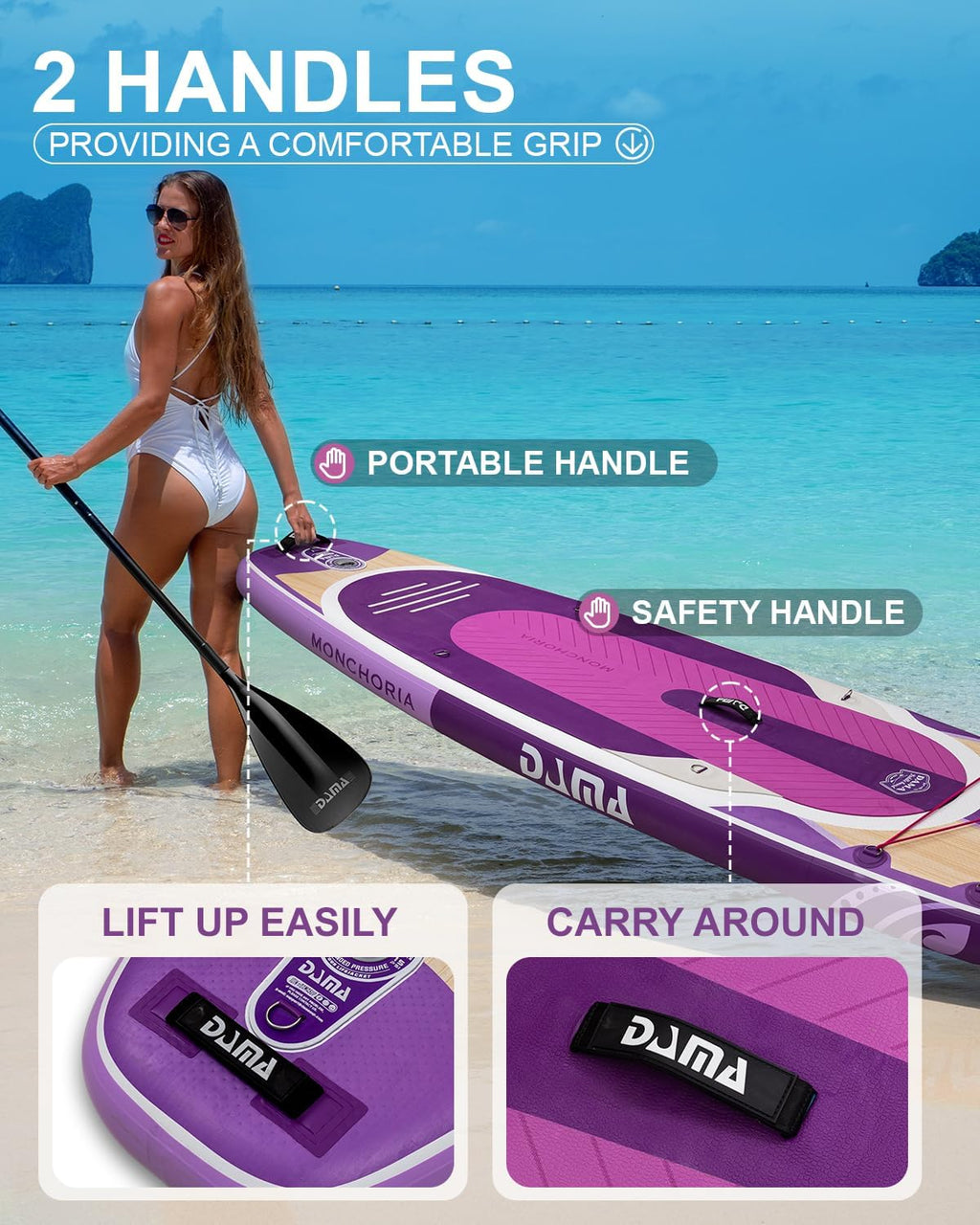DAMA 11'*34'*6' Stand Up Paddle Board, Inflatable Paddle Board,Inflatable Paddle Boards for Adults w/a Wide, Smooth and Non Slip Deck, Versatile Styles, Suitable for Adults