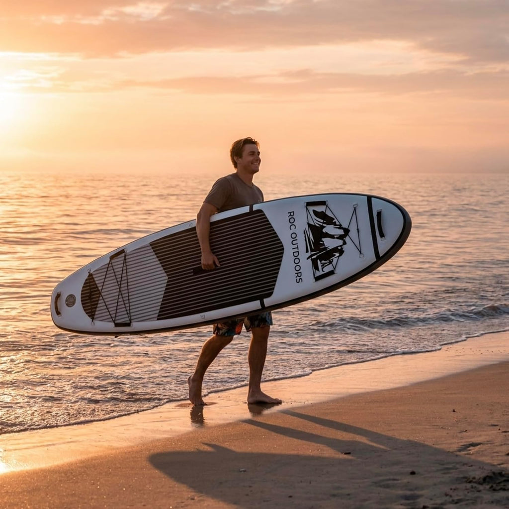 Roc Inflatable Stand Up Paddle Board 10' 6' with Premium SUP Paddle Board Accessories, Wide Stable Design, Non-Slip Comfort Deck for Youth & Adults