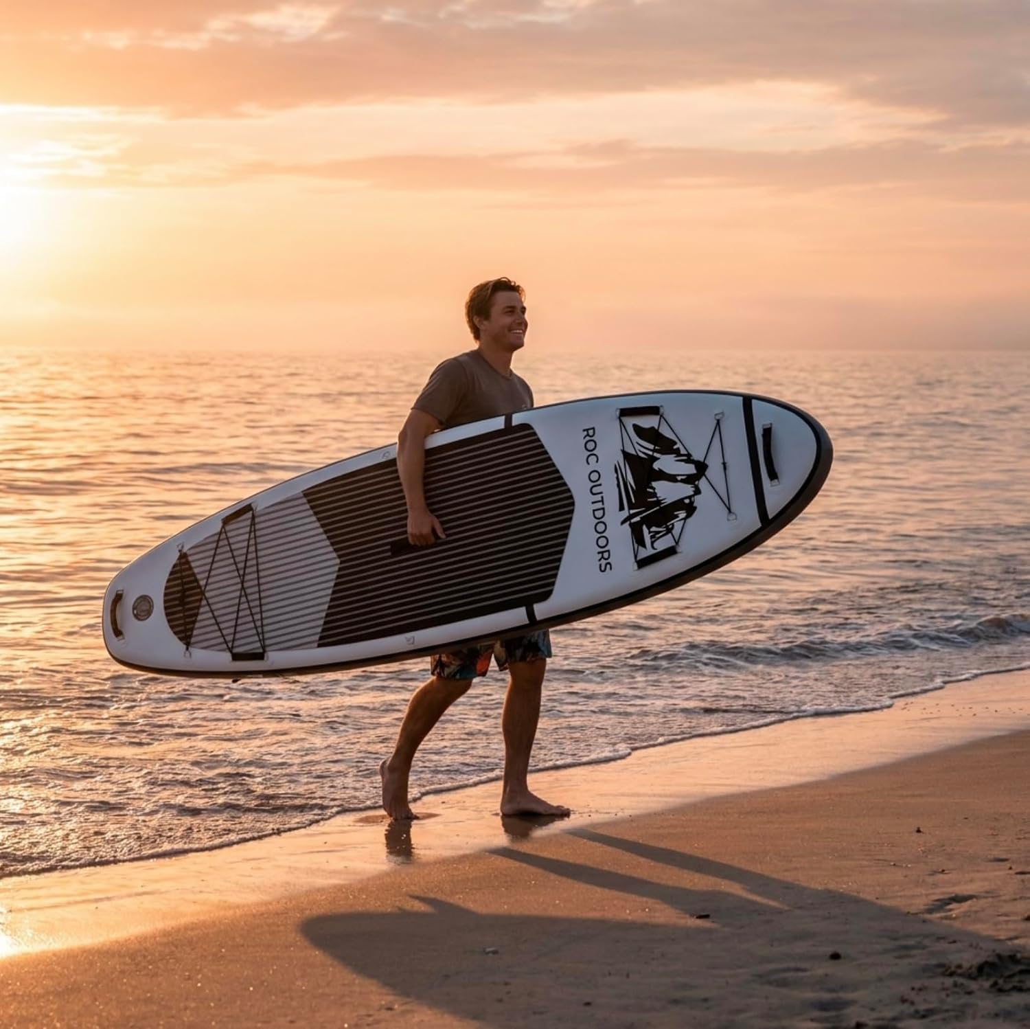 Roc Inflatable Stand Up Paddle Board 10' 6' with Premium SUP Paddle Board Accessories, Wide Stable Design, Non-Slip Comfort Deck for Youth & Adults