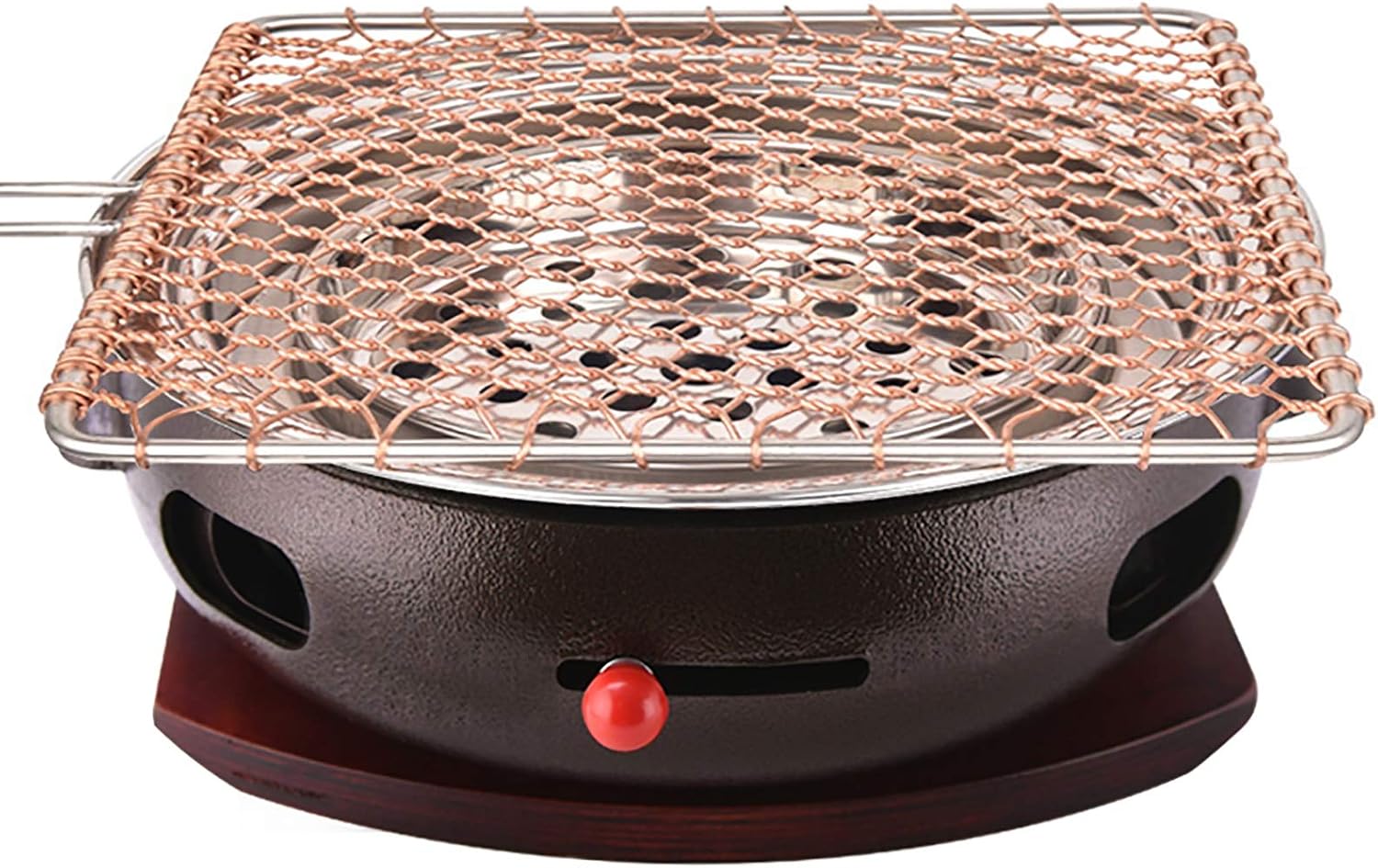 BBQ Barbeque Barbecue Grill, BBQ, Large Cast Iron Barbecue Meat Stove, Korean Household Charcoal Grill, Maifan Stone Baking Pan, Indoor Outdoor (Color : A)
