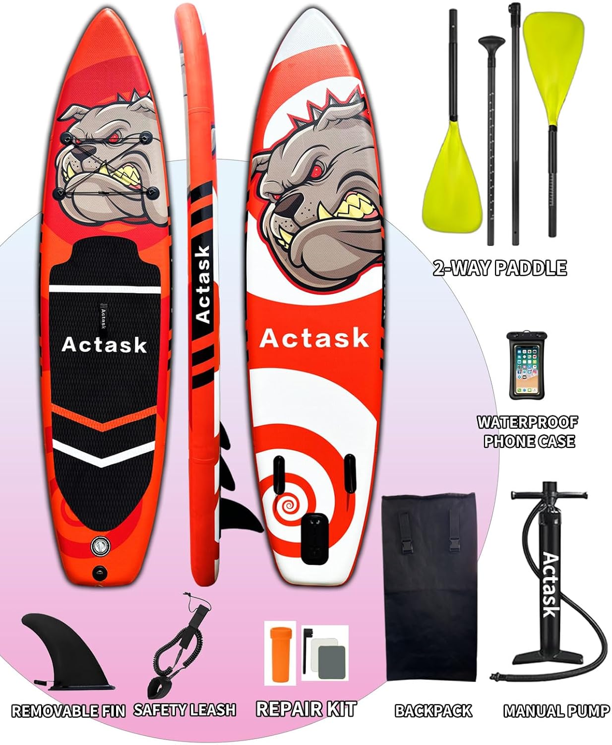 Inflatable Stand Up Paddle Board – Seat-Equipped SUP with Convertible Dual-Head Paddle, Premium Accessories, Anti-Slip EVA Deck, Ultra-Stable for All Skill Levels