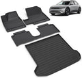All Weather Car Floor Mats & Cargo Liner Set Fit for Hyundai Ioniq 5 Movable Console 2025-2026 (Limited Models) Floor Liners Trunk Liner Ioniq 5 Cargo Mat Accessories Black