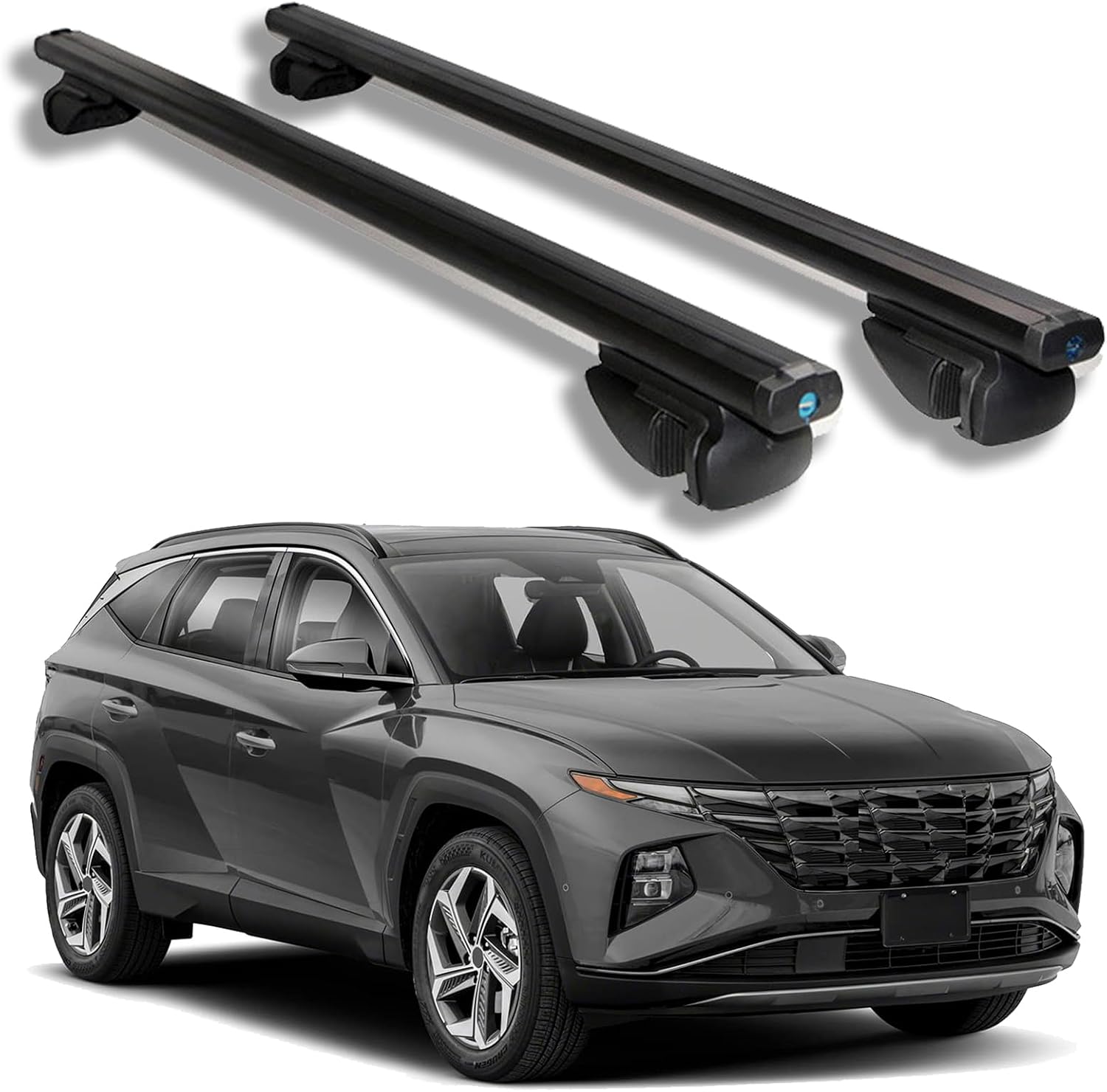 Lockable Roof Rack Cross Bars for Hyundai Tucson SE/SEL/N Line/Limited 2022-2025,Heavy Duty Anti-Theft Aluminum Roof Rails Crossbars Rooftop Luggage Rack Cargo Bars,Black
