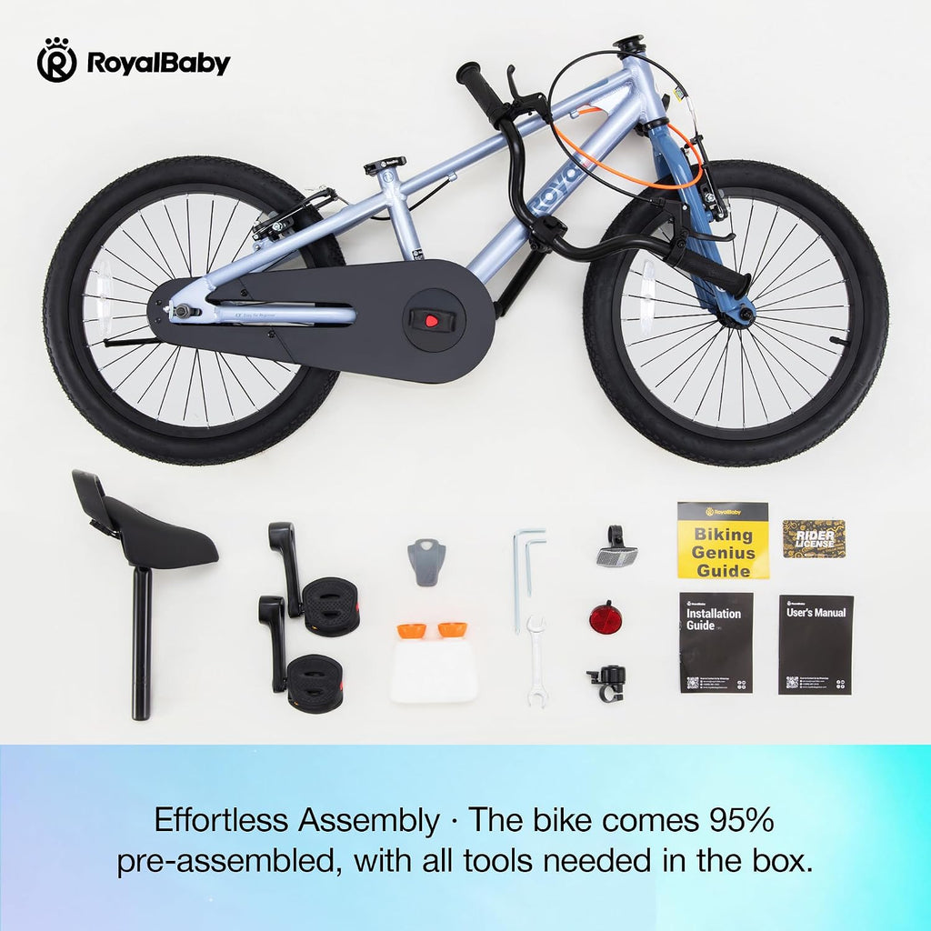 RoyalBaby EZ Kids Bike 12 14 16 18 20 Inch Balance Pedal 2-in-1 Training Bicycle Boys Girls Ages 3 to 12 Years Easy Learn for Beginners