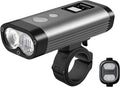 RAVEMEN PR2000 Bike Light for Night Riding Mountain Biking, 2000 Lumens Rechargeable Bike Headlight with LED Display, Wireless Remote, Anti-Glare Beam, IPX8 Waterproof
