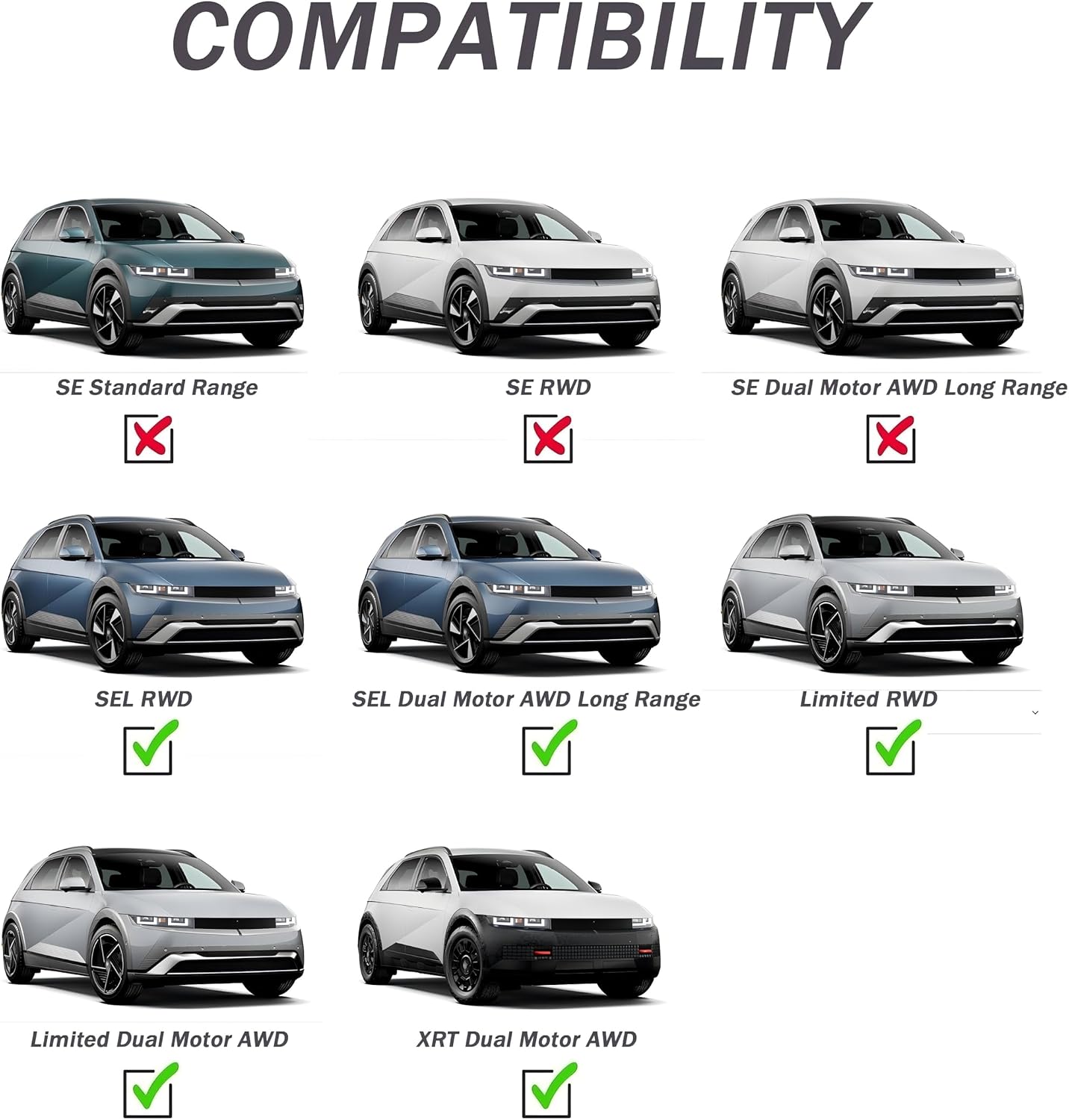2PCS Aluminum Crossbar Cross Bar Fit for Hyundai IONIQ 5 2022-2025 SEL Limited XRT Luggage Cargo Carrier Roof Rack Rails with Anti-Theft Locks Lockable (Silver)