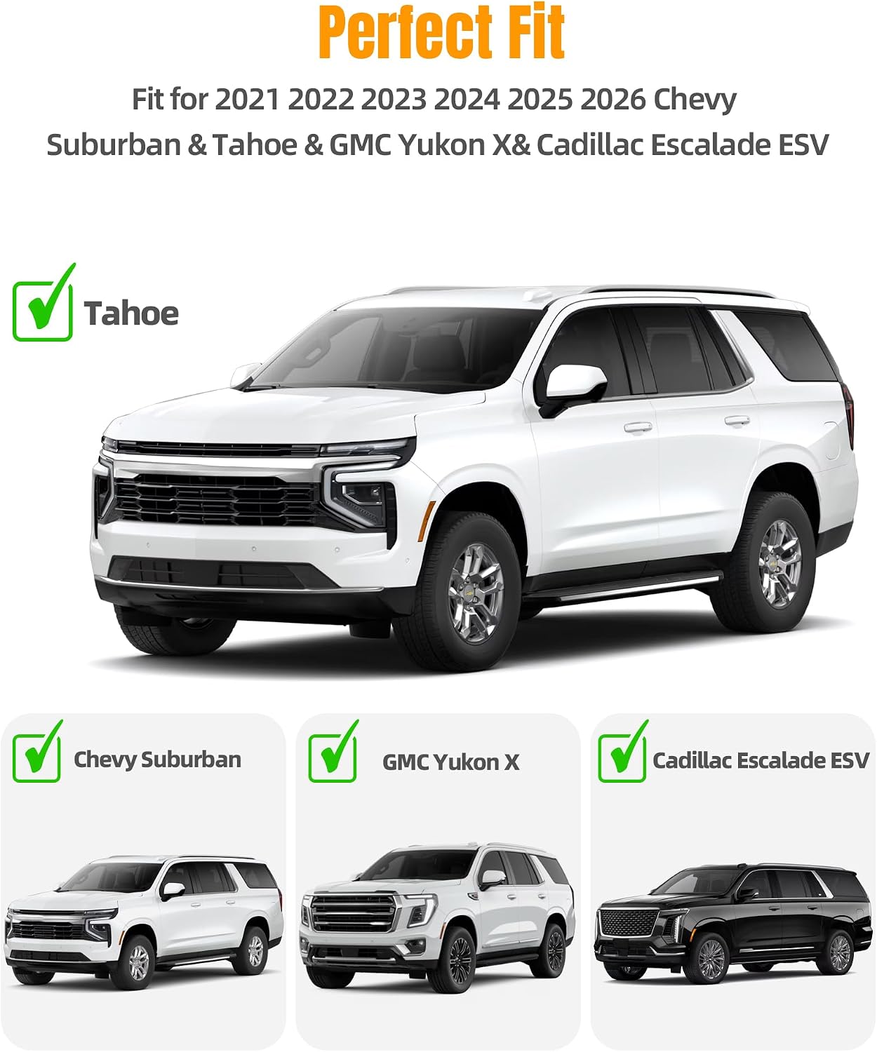 Roof Rack Cross Bars 350lbs Aluminum Lockable Crossbars Fit for 2021-2026 Chevy Tahoe Suburban GMC Yukon XL Cadillac Escalade ESV Anti-Noise Stable Rooftop Luggage Rack