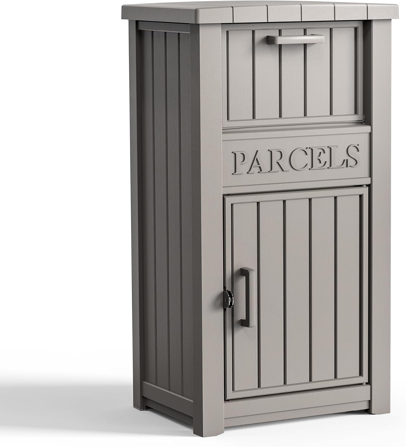 Large Package Delivery Boxes for Outside Waterproof Parcel Drop Storage Box UV Resistant Resin Lockable Secure for Outdoor Porch Patio (Grey)