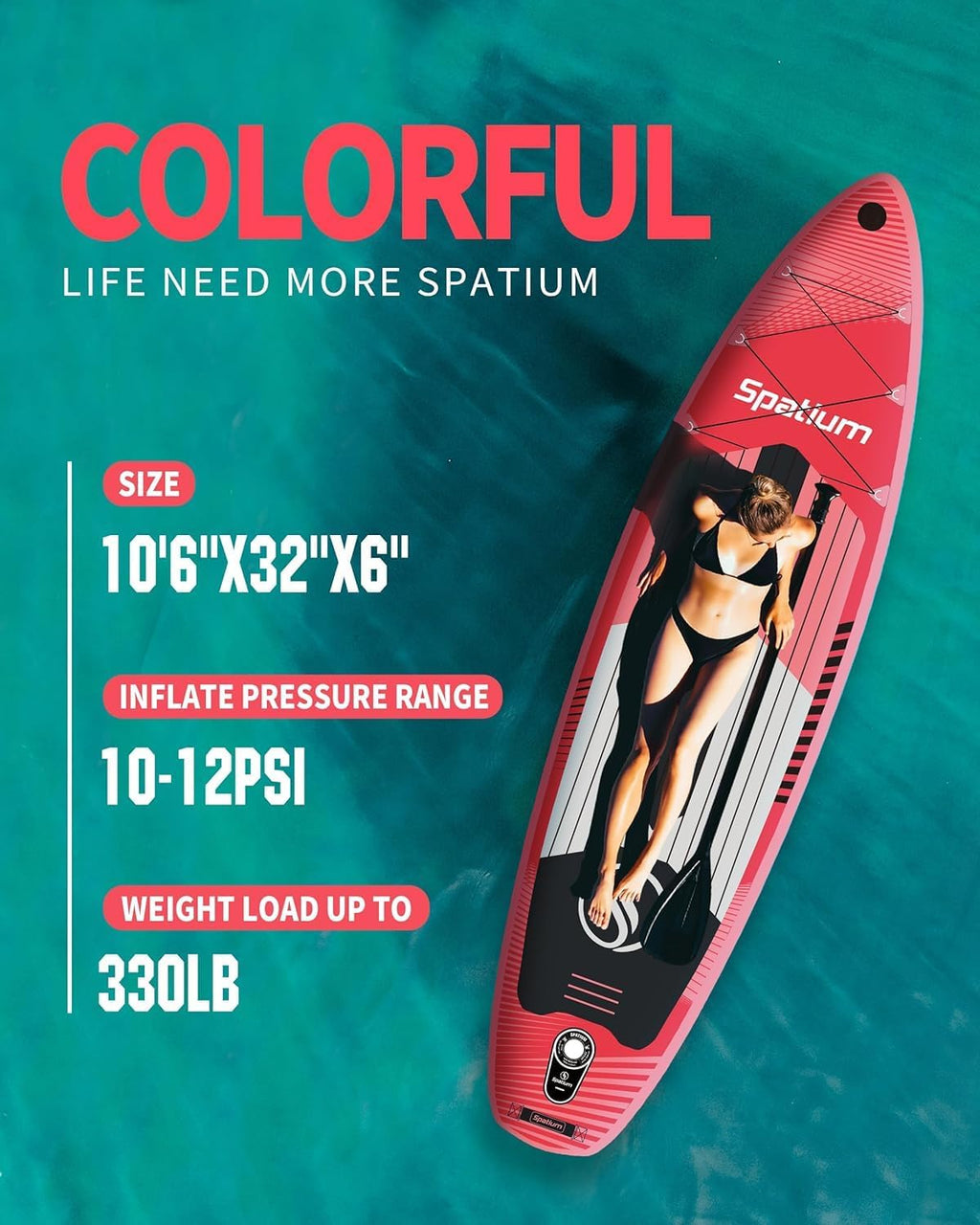 Spatium 11'5'x32' Magnetic Cup Holder Touring Paddle Board Stand Up Paddle Board for Adults,440lb Capacity SUP Board with Camera Mount for Youth & Adults of All Skill Levels