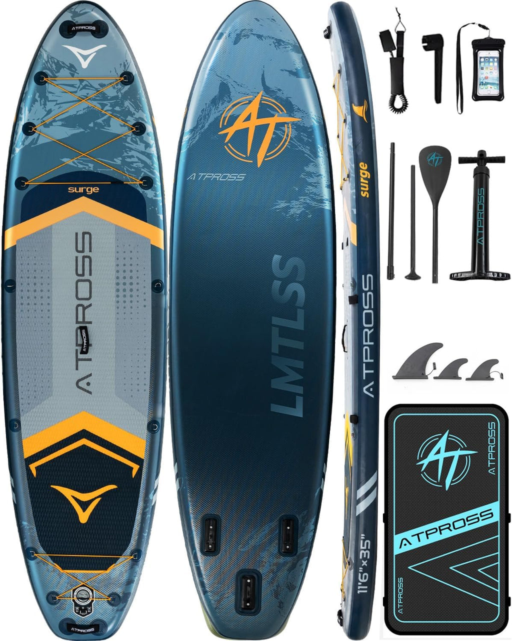 11'6'x35' Inflatable Paddle Board, 450lbs Extra Wide Stand Up Paddleboard for Adults with Premium SUP Accessories Kit & Backpack, Blow Up Kayak Non-Slip Stable Deck Boat for Yoga Fishing Surf