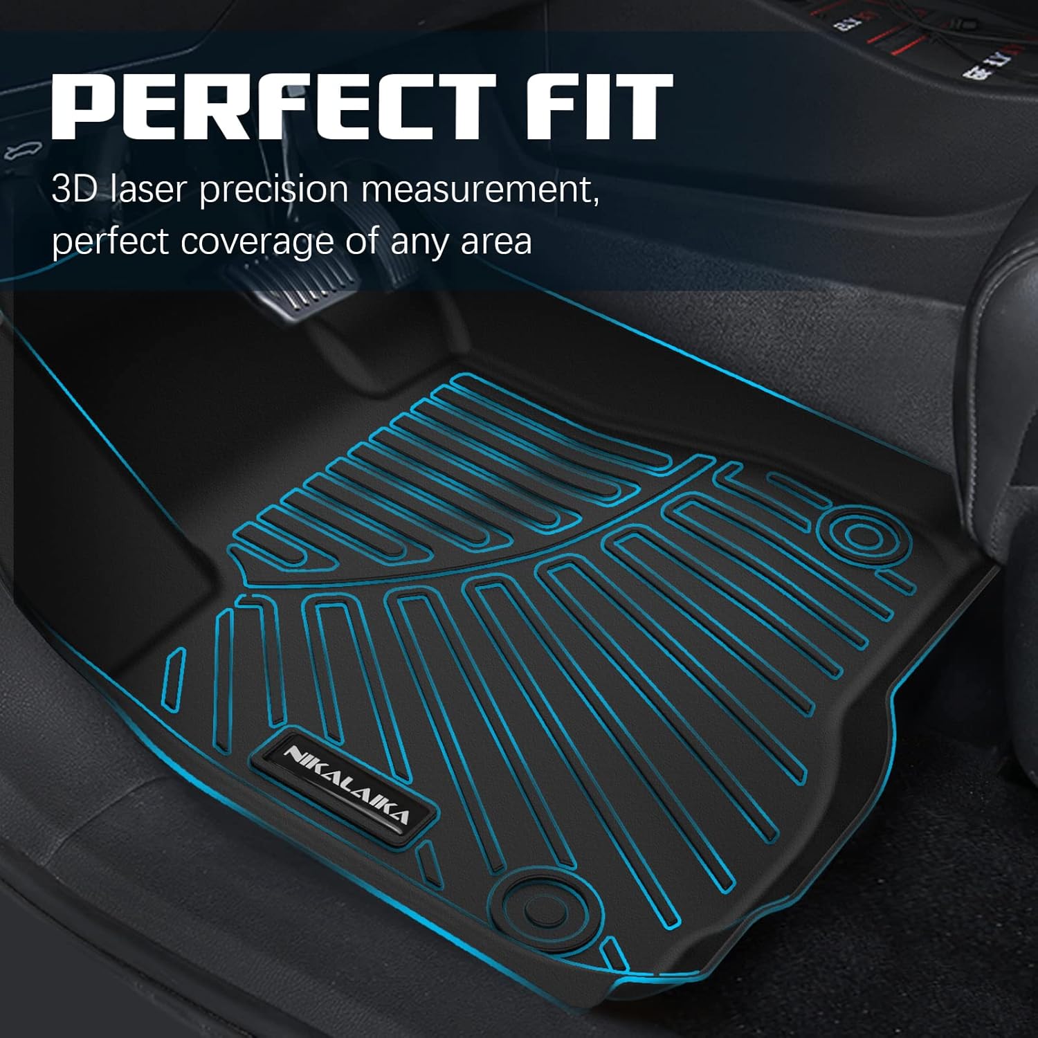Floor Mats & Cargo Liner for 2024 2025 2026 Hyundai Kona SEL/SE/N Line/Limited All Weather Protection TPE Rubber Full Set Automotive Mat Accessories, Black (Not for Electric Models)