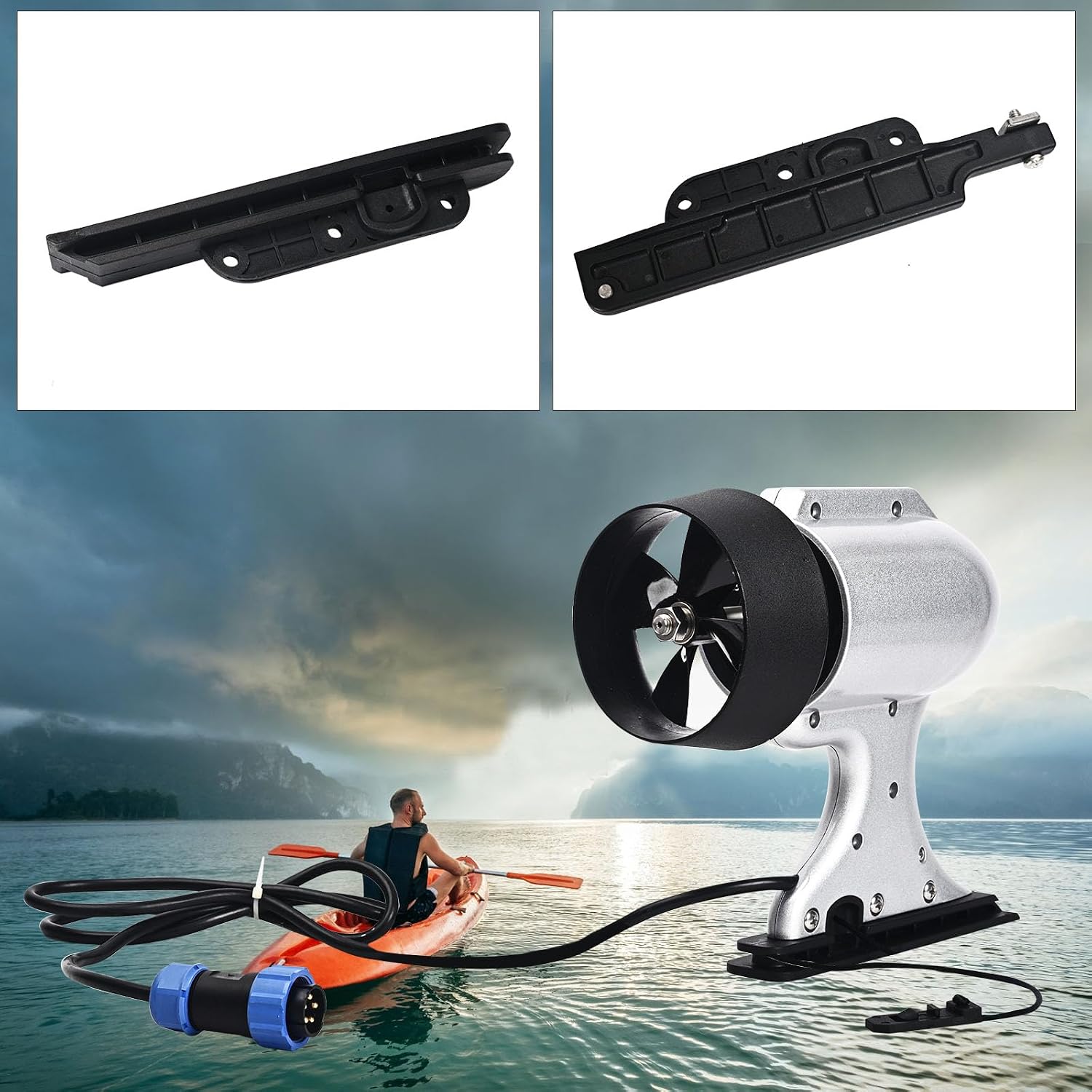 Electric Paddle Board Motor Fin, Motorized Paddleboard, Electric Paddleboard Motor, Kayak Motor, 4-Speed Remote Control, 6mph, Paradise Pad Underwater Thruster Efin