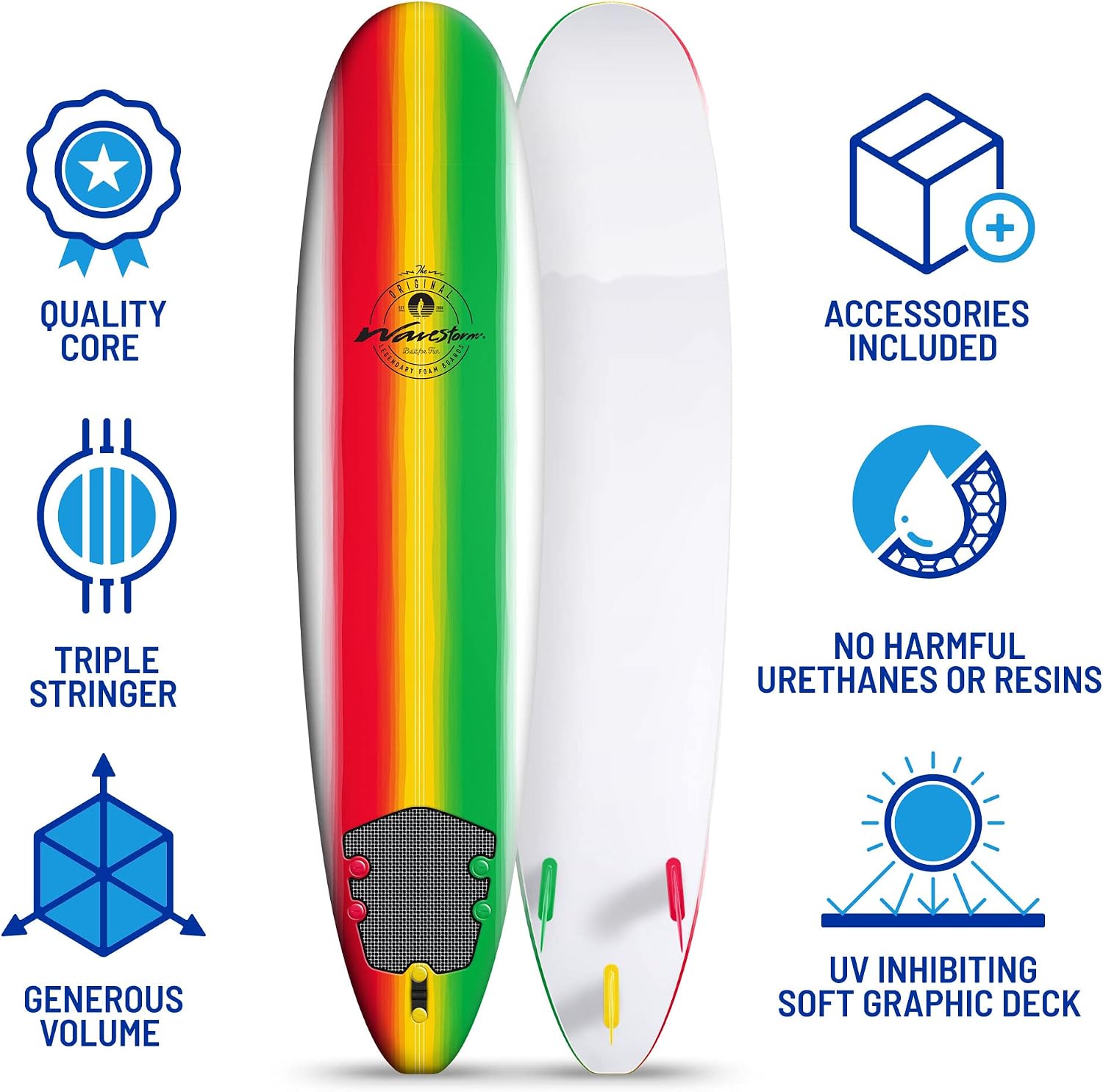 Wavestorm - Classic Soft Top Foam 8ft Surfboard