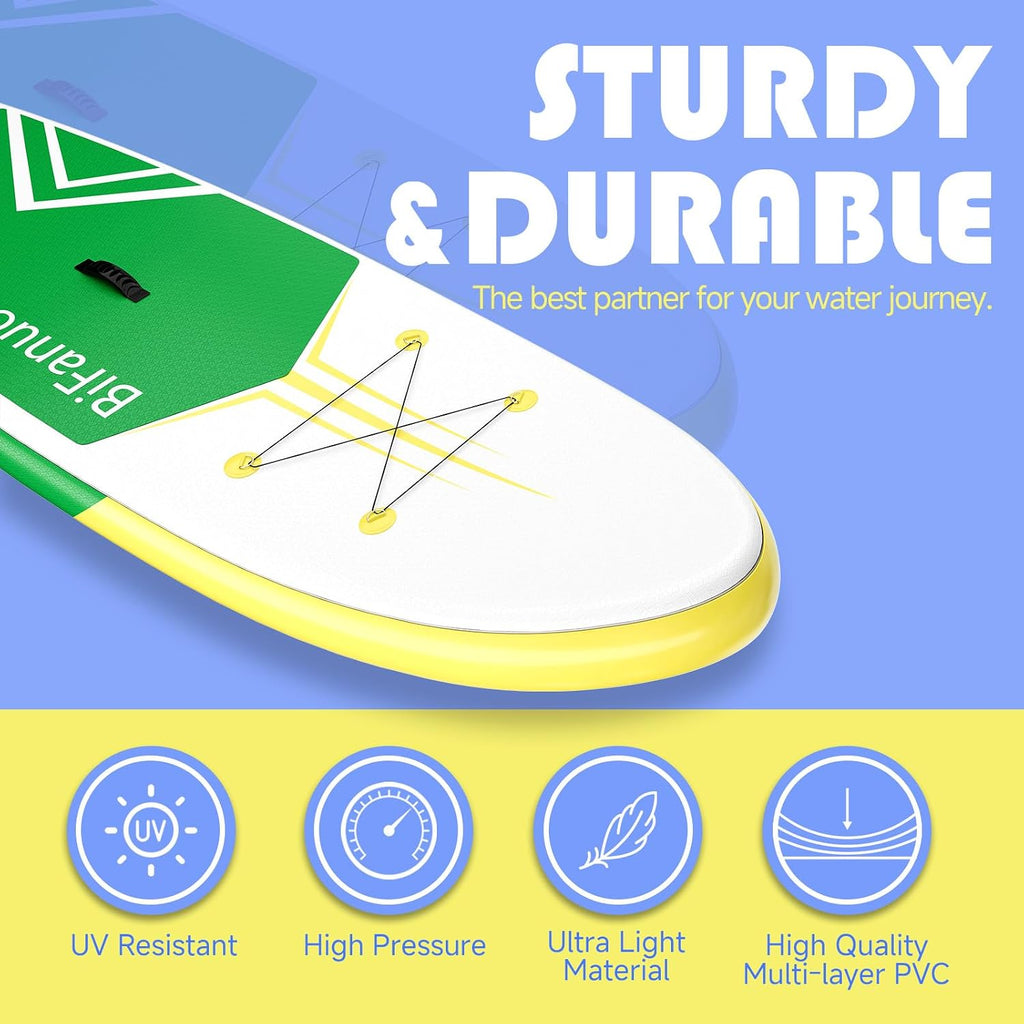 Bifanuo Inflatable Stand Up Paddle Board with SUP Accessories and Backpack